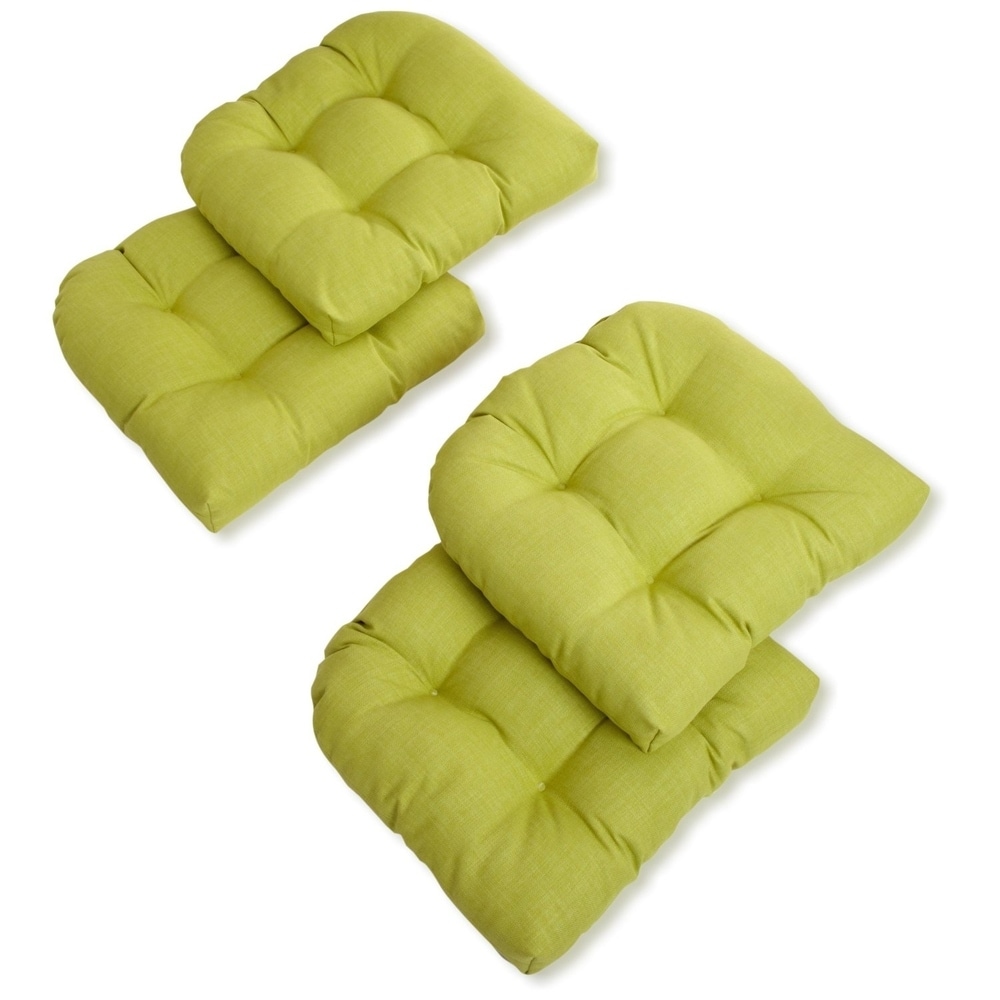 2pc Outdoor/indoor Large Chair Pad Set Lemon Tree Yellow - Pillow