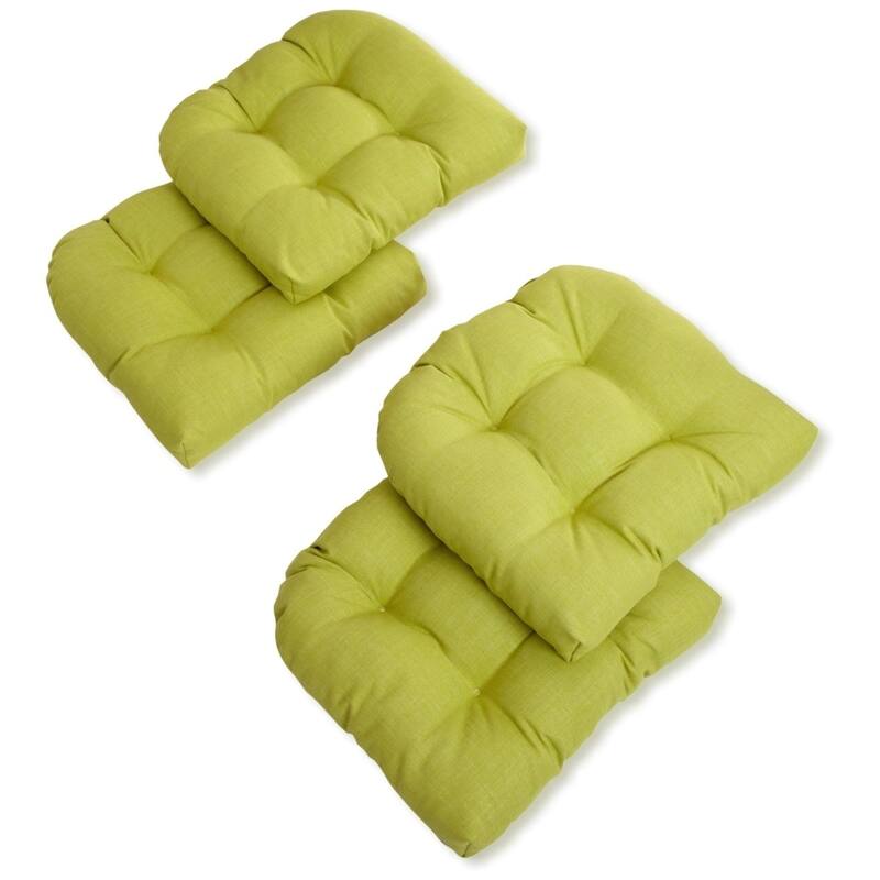 Blazing Needles Indoor/Outdoor Chair Cushions (Set of 4) - 19" x 19" - Lime