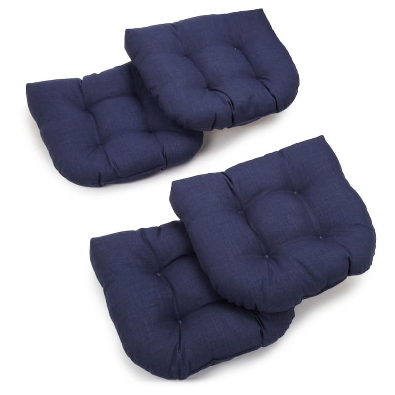 Blazing Needles Indoor/Outdoor Chair Cushions (Set of 4) - 19" x 19" - Azul
