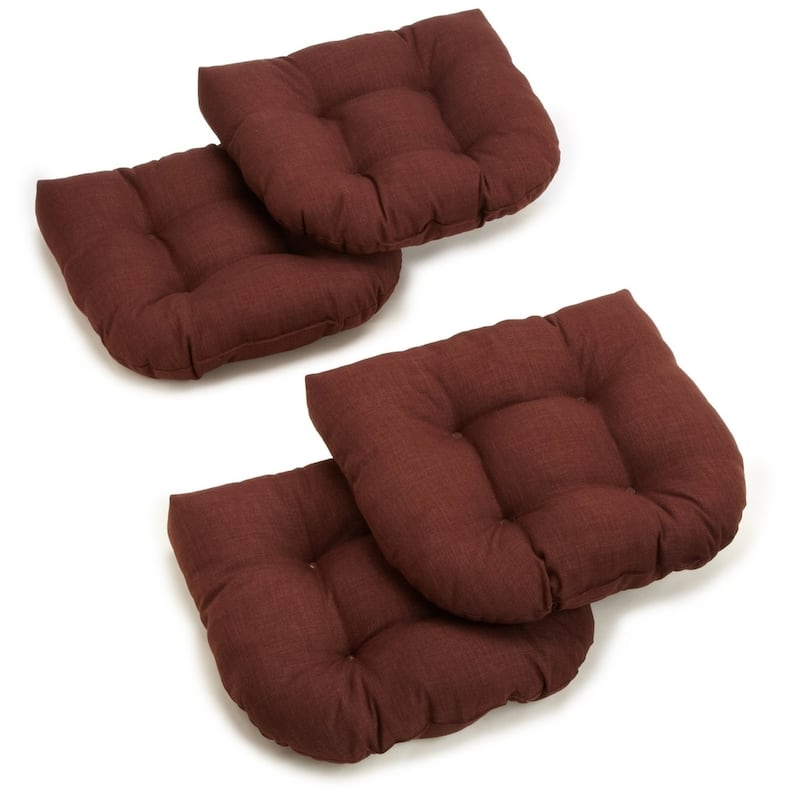 Blazing Needles Indoor/Outdoor Chair Cushions (Set of 4) - 19" x 19" - Cocoa