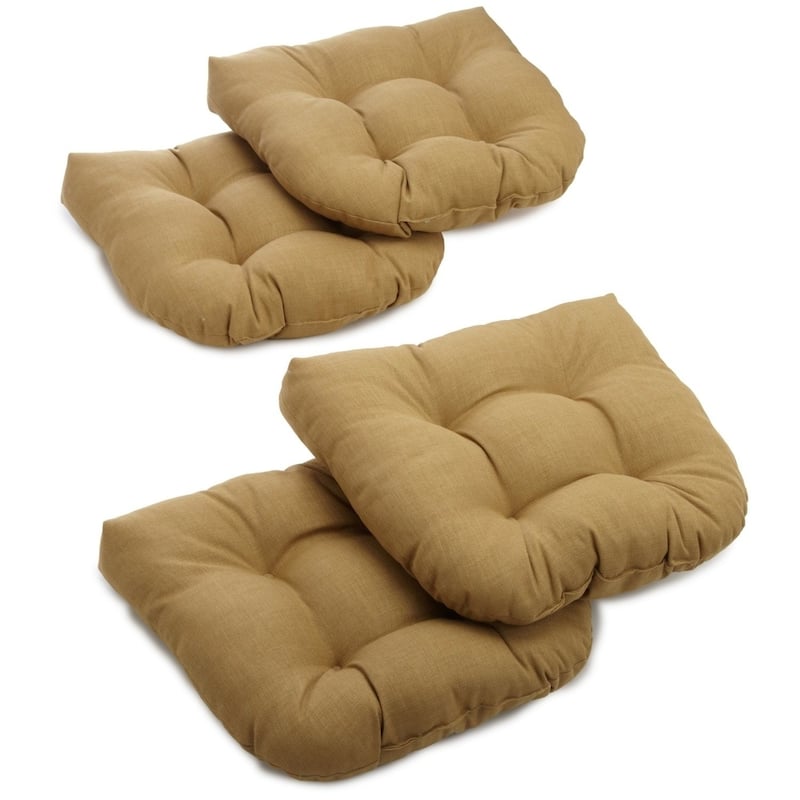 Blazing Needles Indoor/Outdoor Chair Cushions (Set of 4) - 19" x 19" - Wheat