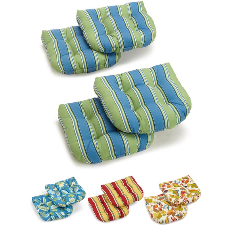 Blazing Needles 19-inch All-Weather U-Shaped Chair Cushion (Set of 4)