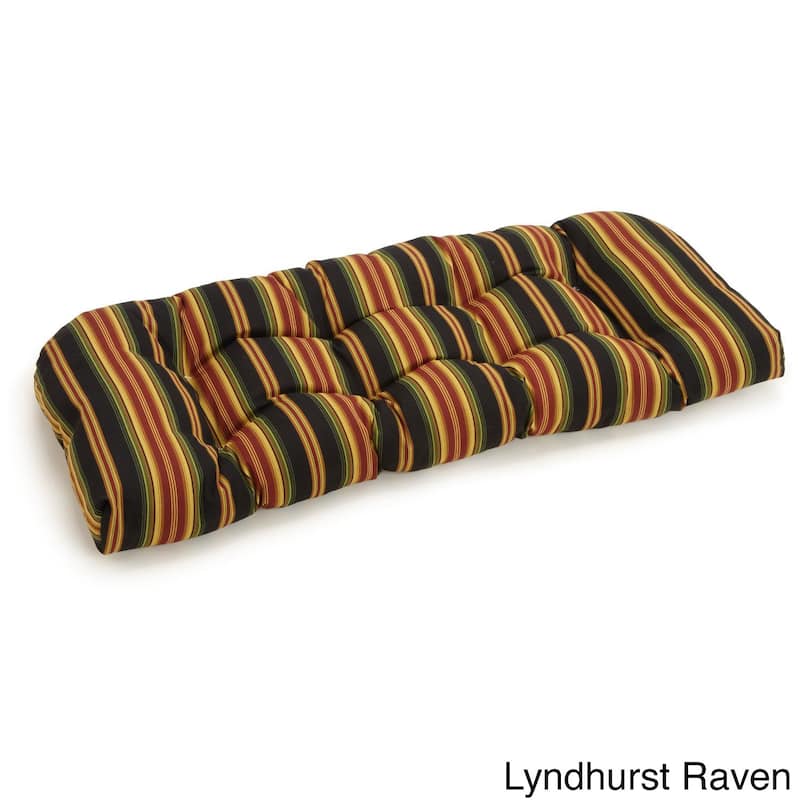 Blazing Needles All-Weather 42-inch U-Shape Bench Cushion - Lyndhurst Raven