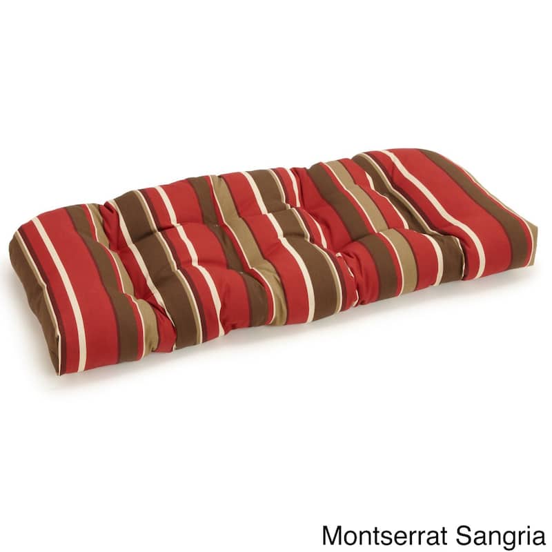 Blazing Needles All-Weather 42-inch U-Shape Bench Cushion - Monserrat Sangria