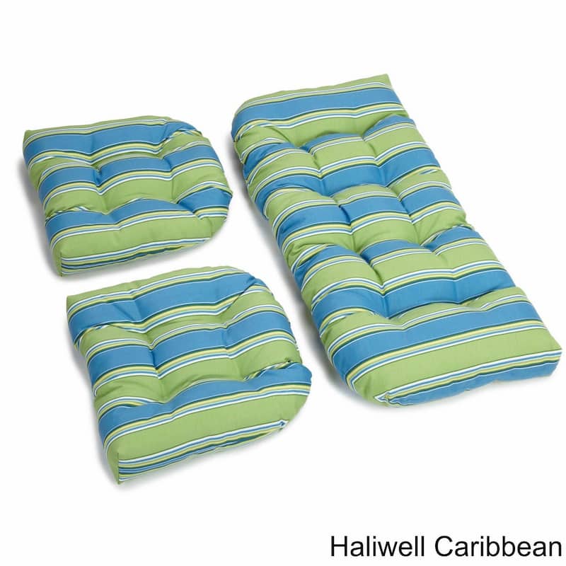 Blazing Needles 3-Piece Settee Cushion Set (Set of 3) - Haliwell Carribean