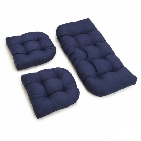 Blazing Needles All-Weather 3-Piece Bench Cushion Set