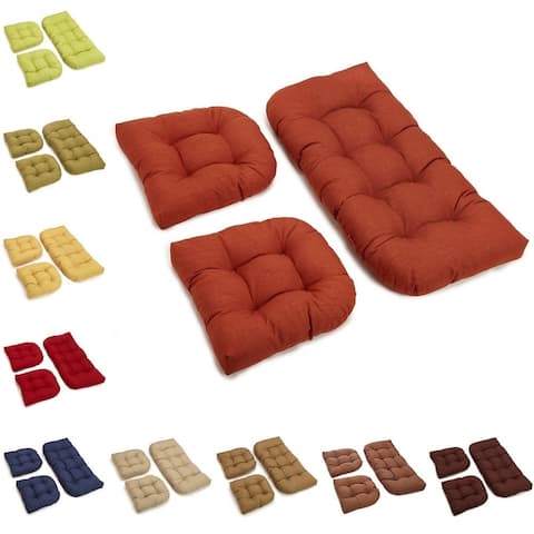 Blazing Needles All-Weather 3-Piece Bench Cushion Set