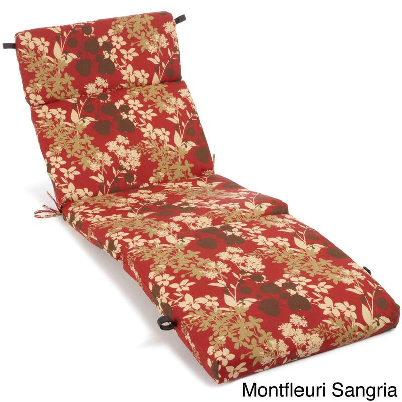 Blazing Needles All-Weather Outdoor Chaise Lounge Cushion - 20 x 20 - Montfleuri Sangria