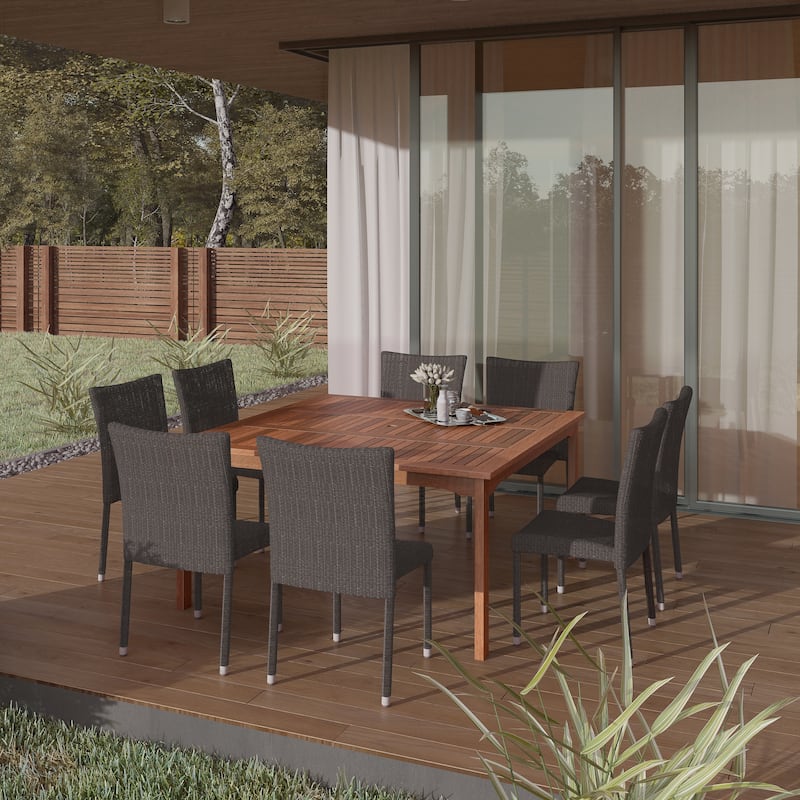 9-piece Dining Set - 9 Piece - Brown