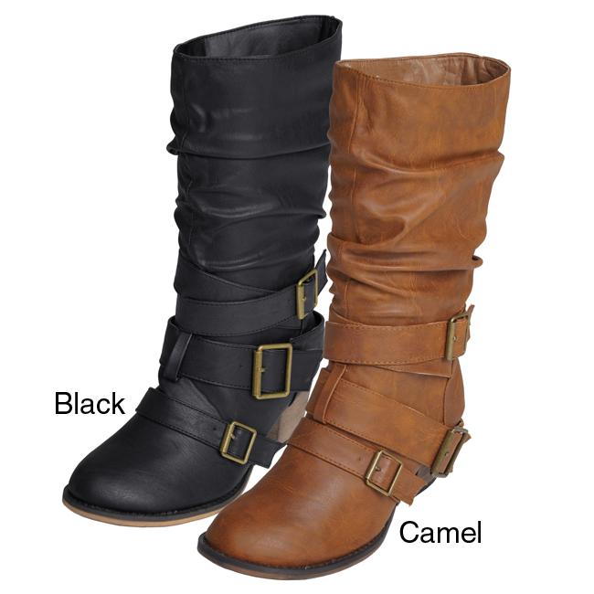 Shop Journee Women's 'Gossip-5' Buckle Accent Mid-calf Boots - Free ...