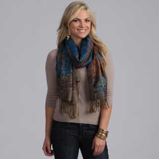 Women's Teal Paisley Viscose Wrap