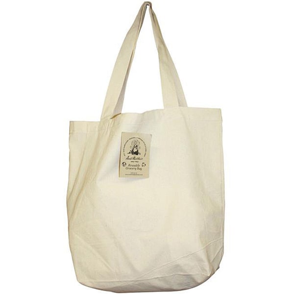 Shop Aunt Martha&#39;s Natural Cotton Canvas Easy-carry Reusable Grocery Bag - Free Shipping On ...