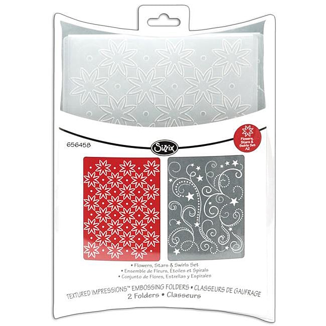 Sizzix Textured Impressions Flowers, Stars, Swirls Embossing Folders