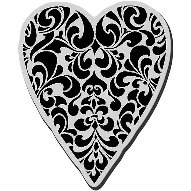 Stampendous Cling Ornate Heart Rubber Stamp for Acrylic Block