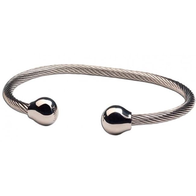 Sabona Professional Steel Twist Silvertone Ball Magnetic Bracelet ...