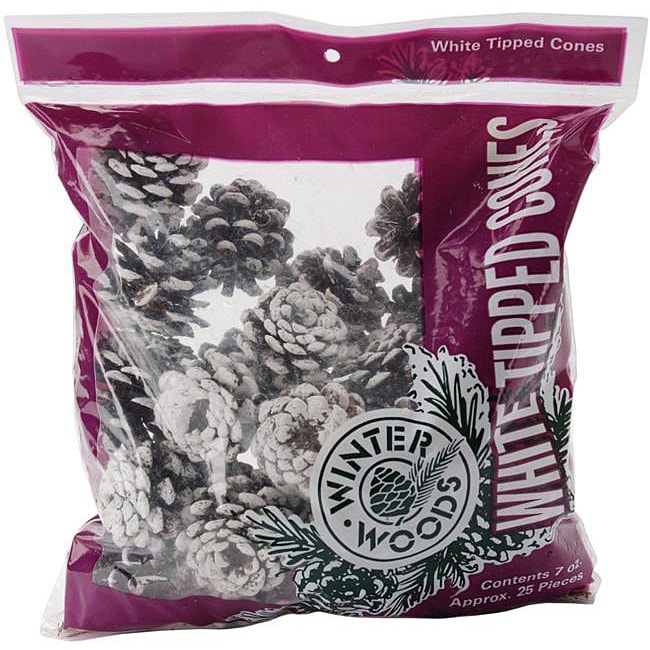 Winter Woods White tipped Seven ounce Real Red Pine Cone Multipack