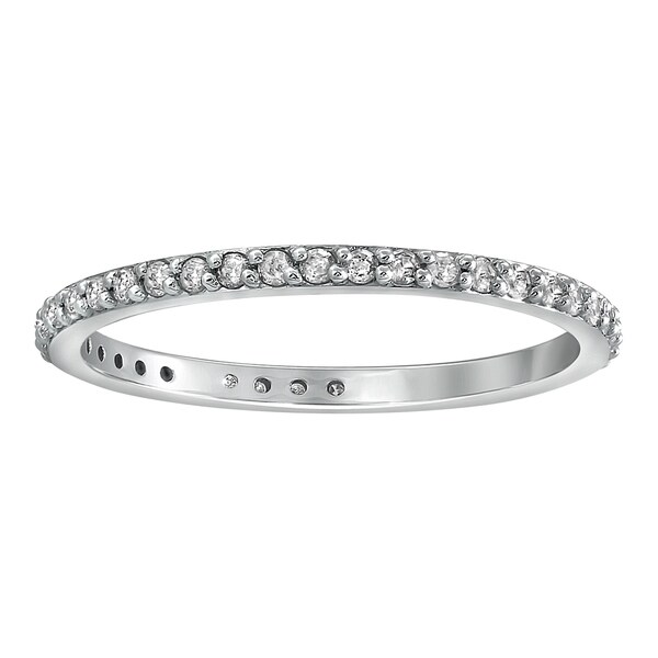 14k White Gold 1/3ct TDW Diamond Eternity Wedding Band