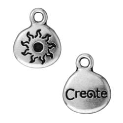 Beadaholique Silverplated Pewter 'Create' Charms (Set of 2) Beadaholique Charm Bracelets