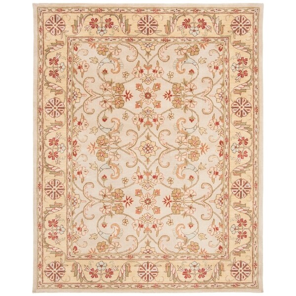 Safavieh Handmade Classic Grey/ Light Gold Wool Rug - 7'6" x 9'6"