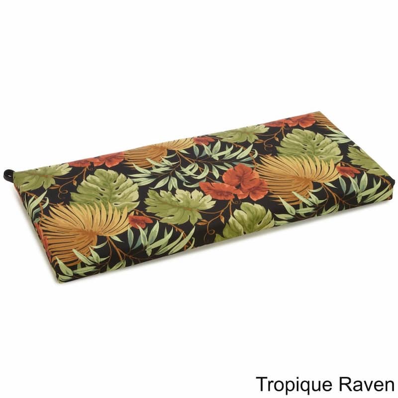 Blazing Needles All-Weather Indoor/Outdoor Bench Cushion - Tropique Raven