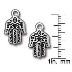 Beadaholique Silverplated Pewter Hamsa Hand Charms (Set of 2) Beadaholique Beading Charms