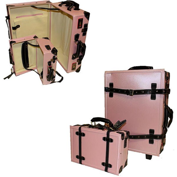 light pink luggage set