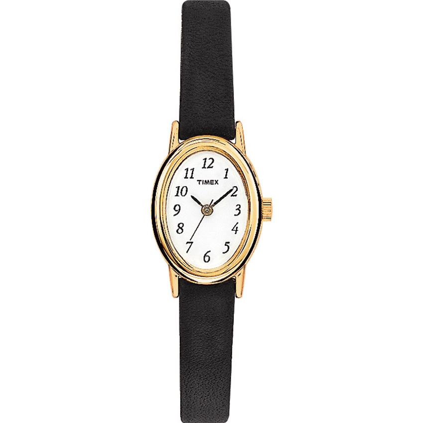 Timex Women's T21912 Cavatina Black Leather Strap Watch - 13484634 ...