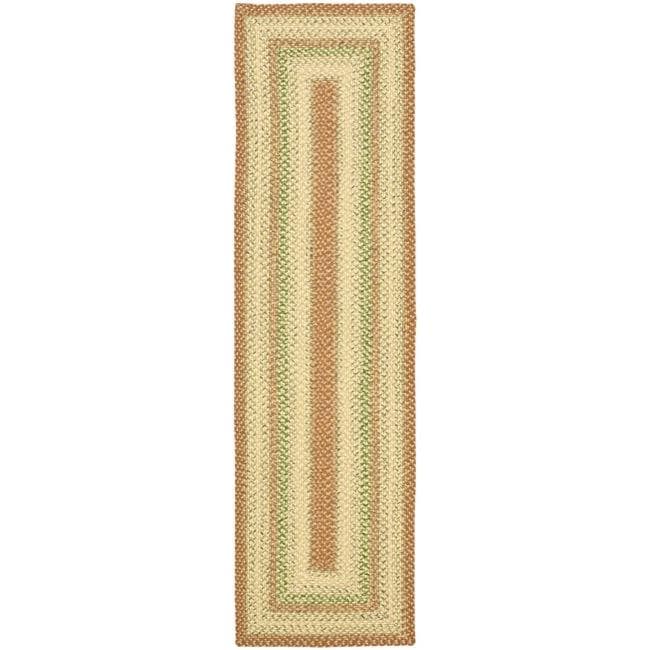 Hand woven Indoor/outdoor Reversible Multicolor Casual Braided Rug (3 X 5)