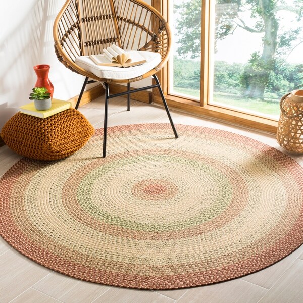 Safavieh Hand-woven Indoor/Outdoor Reversible Multicolor Braided Rug - 6' x 6' Round