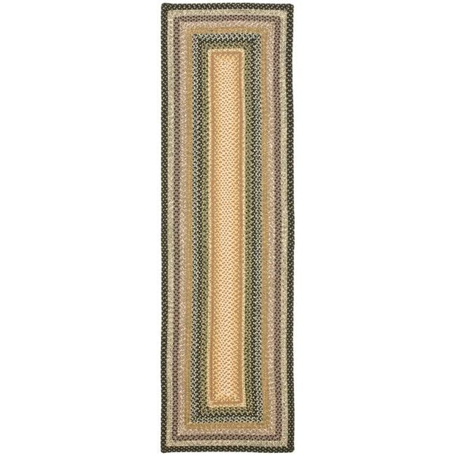 Hand woven Indoor/outdoor Reversible Multicolor Braided Rug (23 X 8)