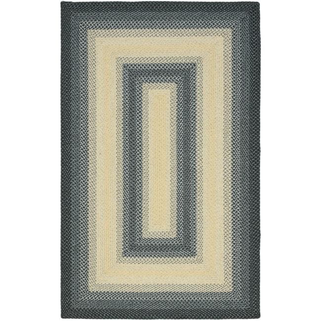 Hand woven Reversible Multicolor Braided Rug (3 X 5)
