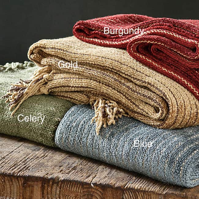 Luxury Heavyweight Chenille Stripe Throw
