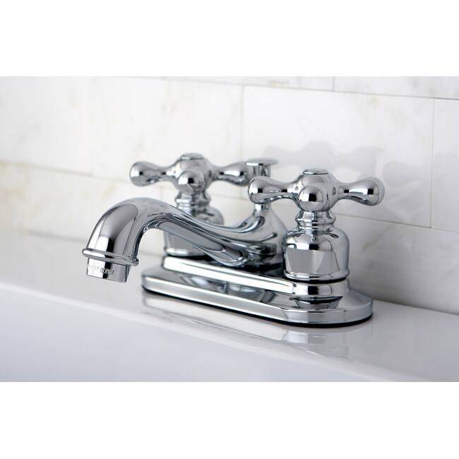 Kingston Brass Restoration 4-inch Chrome Center Bathroom Faucet
