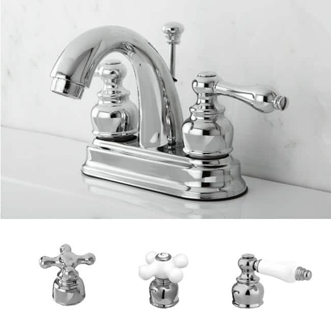 Chrome Classic Double-handle Bathroom Faucet