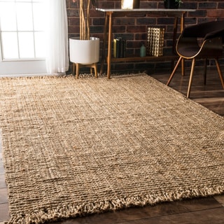 nuLOOM Handmade Eco Natural Fiber Chunky Loop Jute Rug (4' x 6'). Opens flyout.