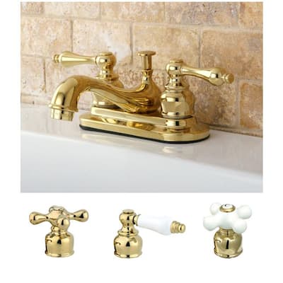 Restoration Polished Brass 4-inch Center Bathroom Faucet