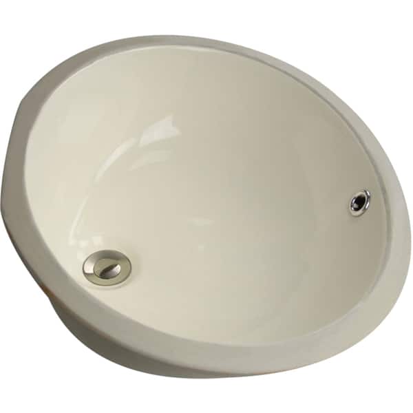 Highpoint Collection Porcelain Oval Undermount Vanity Sink - Biscuit