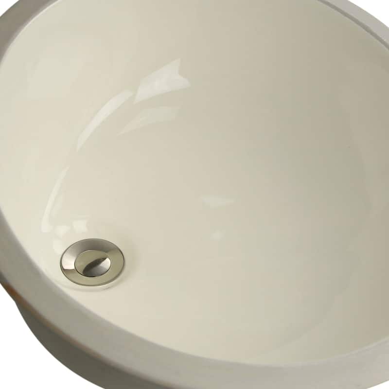 Highpoint Collection Porcelain Oval Undermount Vanity Sink - Biscuit