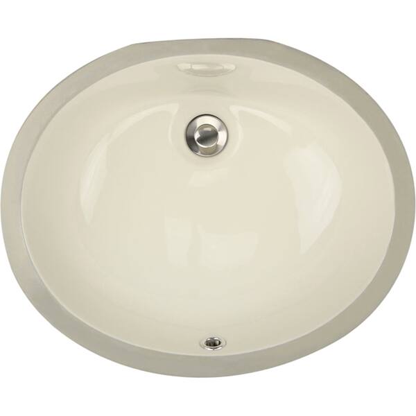 Highpoint Collection Porcelain Oval Undermount Vanity Sink Biscuit