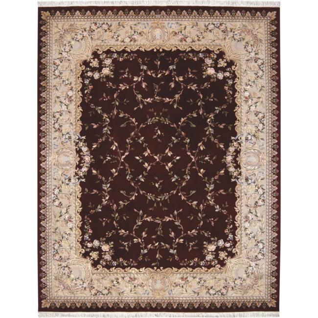 Nourison Hand knotted Burgundy Legacy Rug (86 X 116)