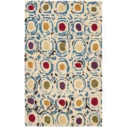 Handmade Soho Ivory/ Multi New Zealand Wool Rug (3'6 x 5'6') Safavieh 3x5   4x6 Rugs