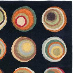 Handmade Soho Candies Black/ Multi N. Z. Wool Rug (6' Square) Safavieh Round/Oval/Square