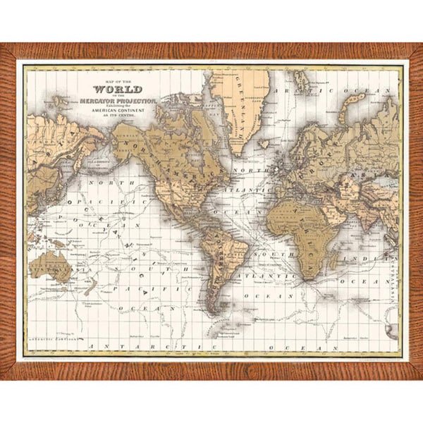 Map Of The World Framed Print Free Shipping Today