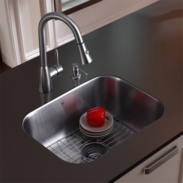 VIGO All In One 23 Inch Stainless Steel Undermount Kitchen Sink And Aylesbury VIGO All In One 23 Inch Stainless Steel Undermount Kitchen Sink And Aylesbury