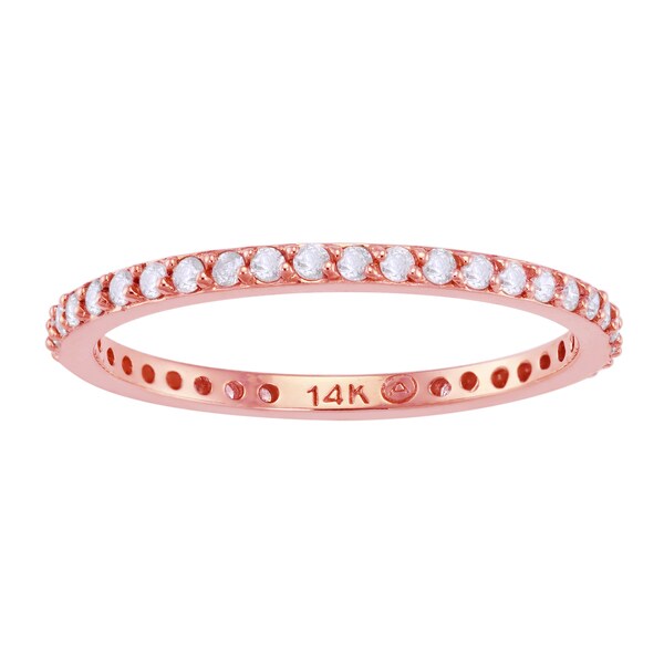 Beverly Hills Charm 14k Rose Gold 1/3ct TDW Diamond Eternity Stackable Wedding Band (H-I, I2-I3)