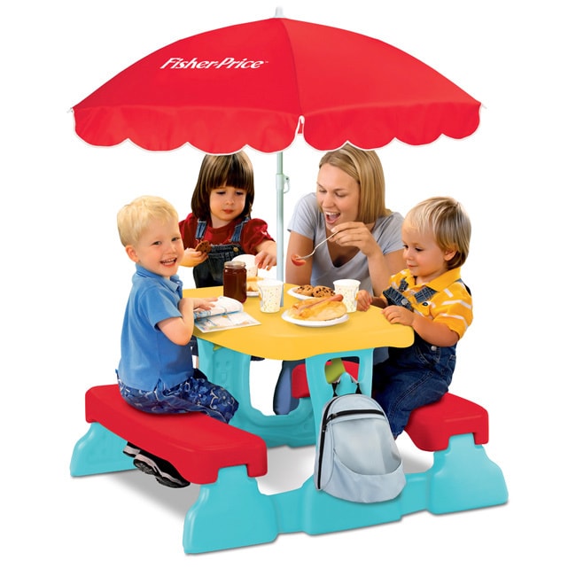 Fisher Price Qwikfold Lunch N Munch Table With Umbrella