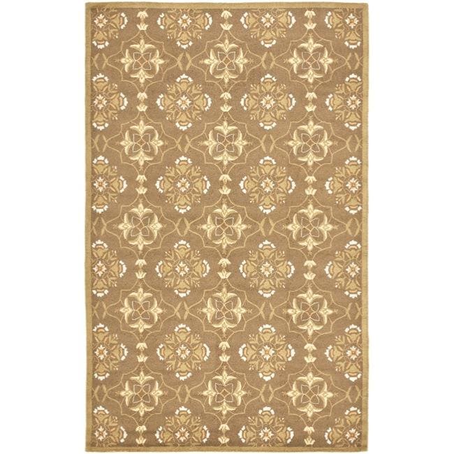 Hand hooked Chelsea Harmony Brown Wool Rug (79 X 99)