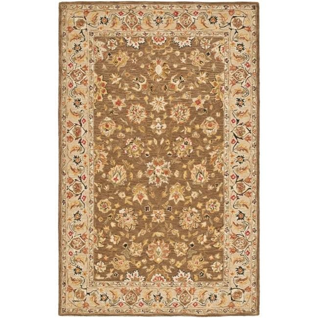 Mirco Hand hooked Chelsea Kerman Brown Wool Rug (53 X 83)