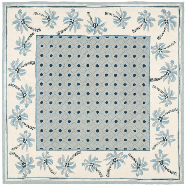 Safavieh Hand-hooked Chelsea Resorts Blue Wool Rug - 6' x 6' Square