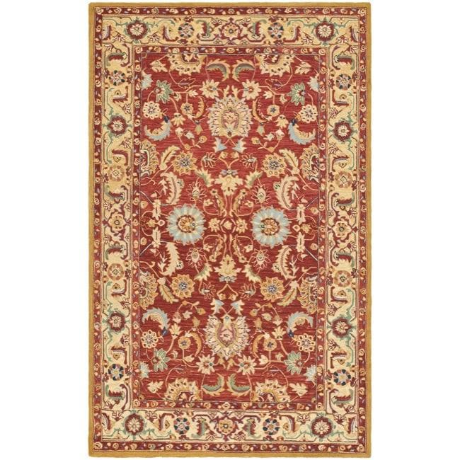 Hand hooked Chelsea Heritages Red Wool Rug (53 X 83)